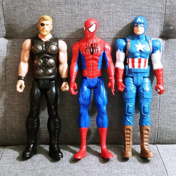 Marvel Spiderman Captain America Thor 12" Action Figure Set of 3 (hsu) - Picture 1 of 5